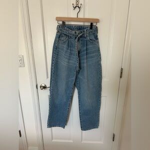H&M mom jeans with denim belt